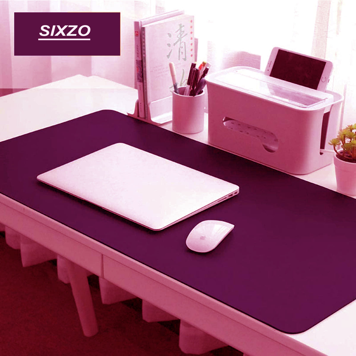 PU Leather Desk Mat Waterproof Office Table Pad for Laptop, Keyboard & Mouse