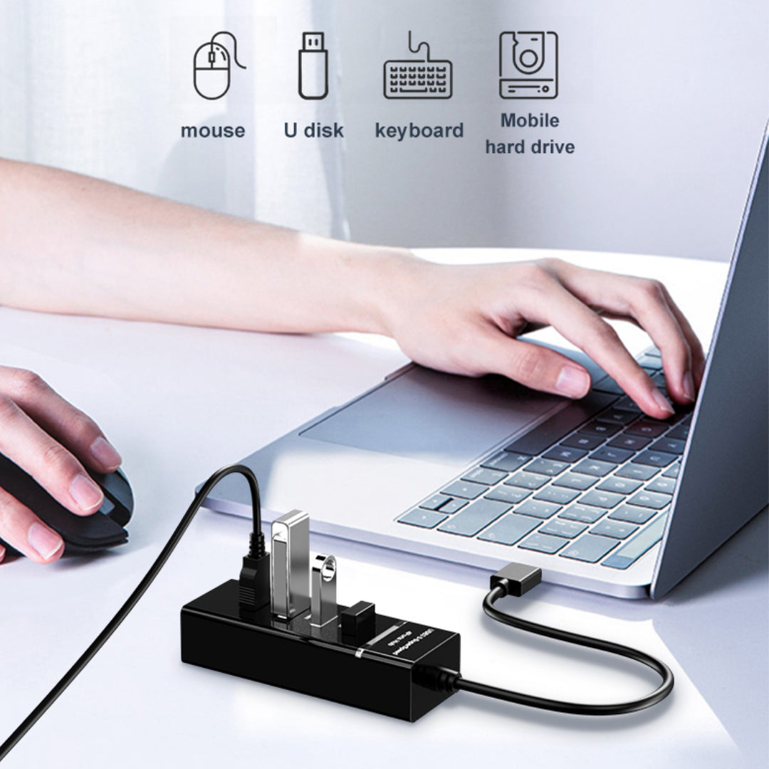 FunBug USB 3.0 Hub 4 Port & 7 Port | High-Speed Multi USB Splitter Adapter | USB Extension for PC, Laptop, Gaming, Keyboard & Mouse