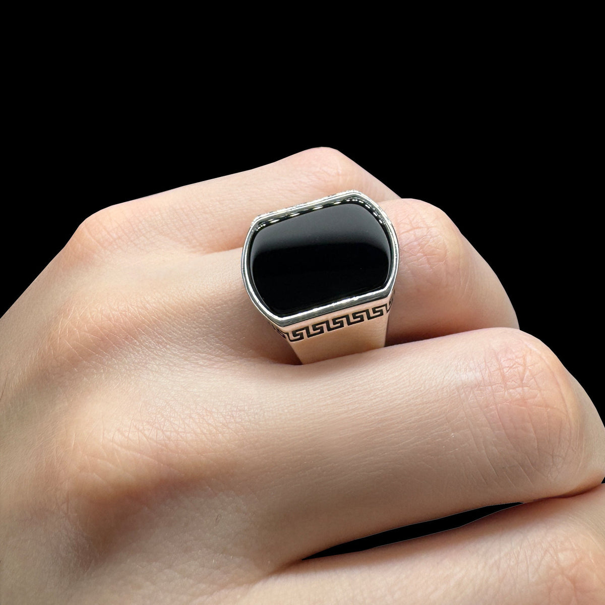 Turkish Style Italian Ring for Men & Boys – Black Stone Stainless Steel Fashion Ring