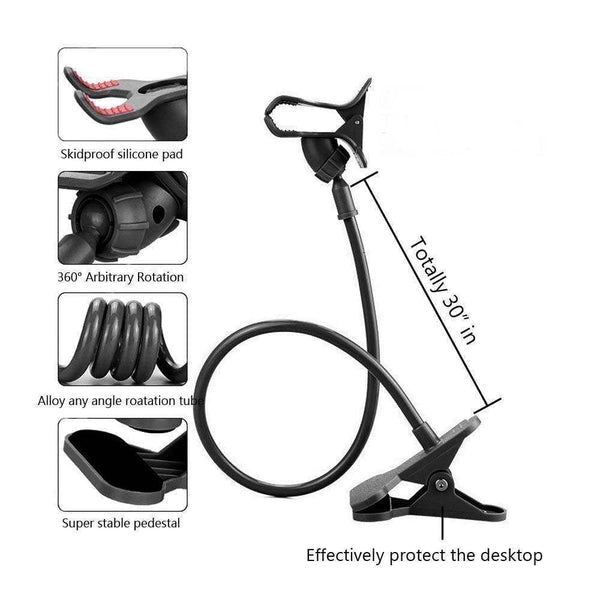 Universal Flexible Mobile Phone Holder – 360° Rotating Adjustable Smartphone Stand for Desk, Table & More