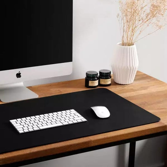 Large Leather Desk Mat 12×27 Inch – Waterproof Synthetic Leather Mouse Pad & Computer Table Protector