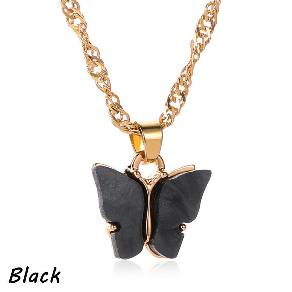 Butterfly Pendant Necklace for Girls & Women – Korean-Style Gold & Silver Long Chain Jewellery