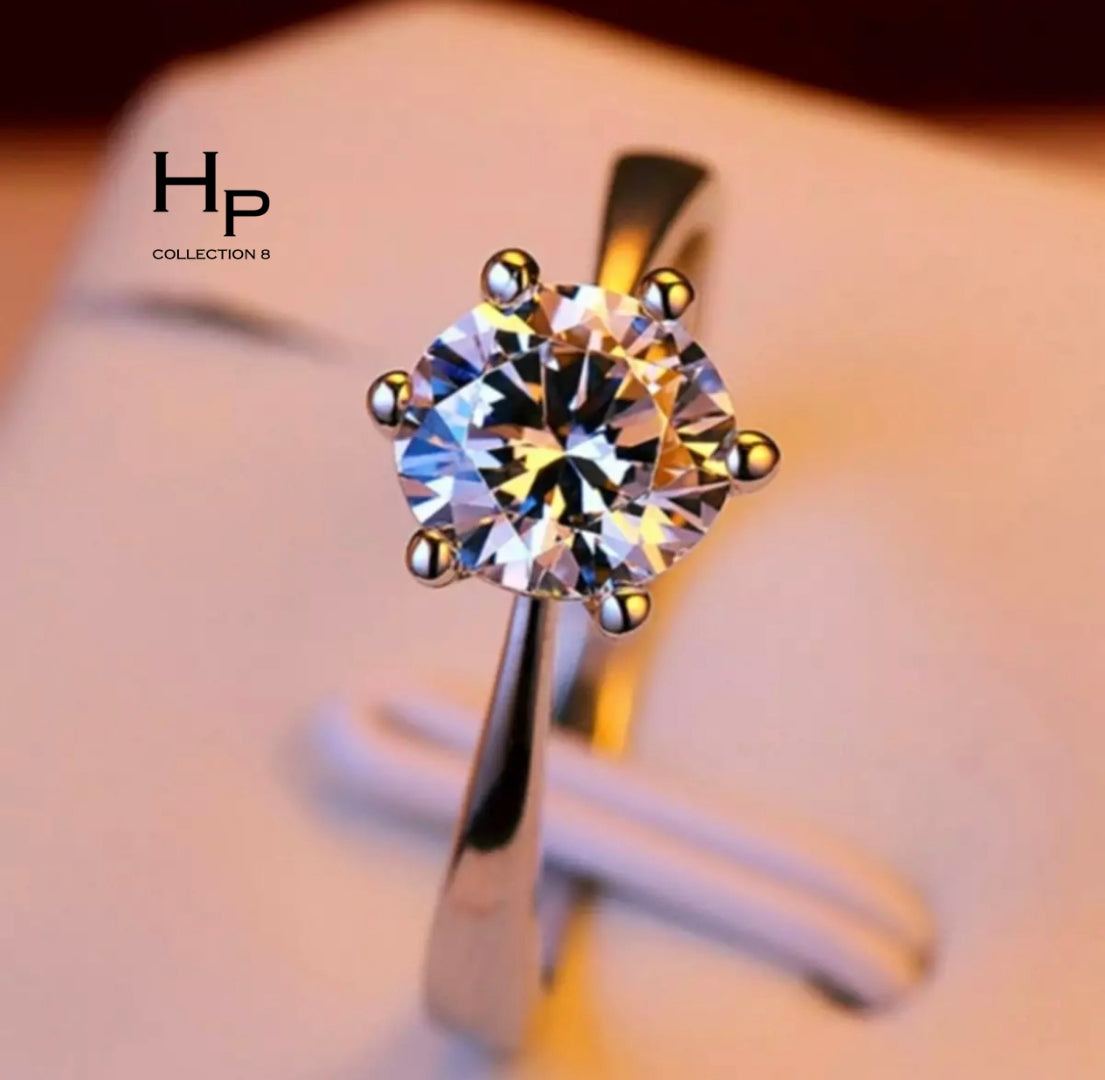 Crystal Zircon Oval Stone Ring for Girls | Elegant Sparkling Diamond-Style Fashion Ring