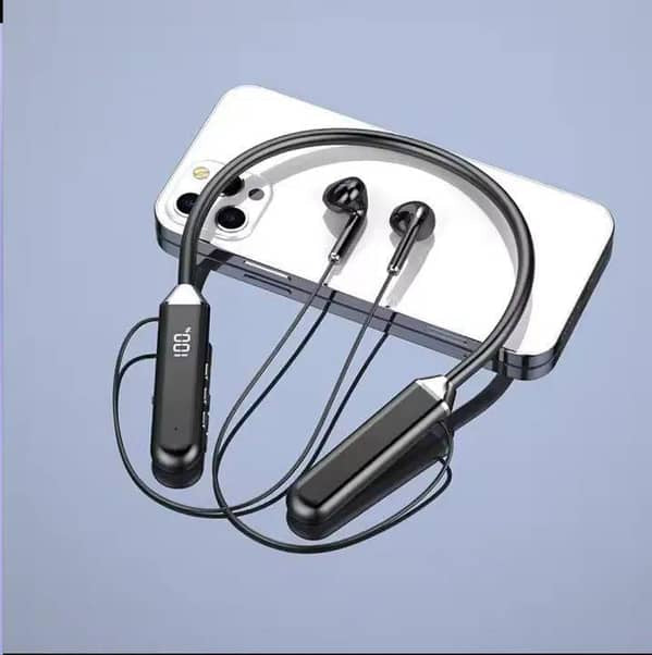 Magnetic Neckband Wireless Bluetooth 5.2 Headphones – LED Digital Display, Noise Reduction, Sports Earphones with Built-in Mic