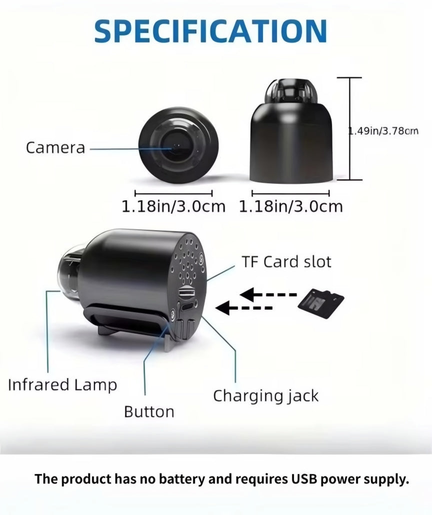 Mini 1080P WiFi Security Camera – Wireless Smart Home Camera with Night Vision, Motion Detection & Mobile Monitoring