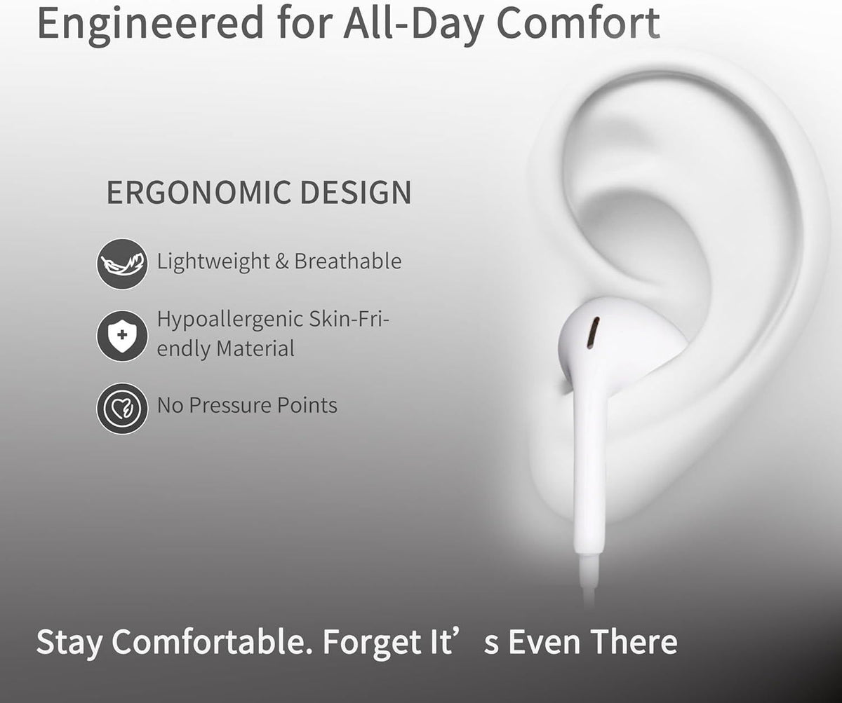 Wired Handsfree Earphones with Lightning Connector – Pop-Up Window Earbuds for iPhone 7 to 14 & Compatible Phones
