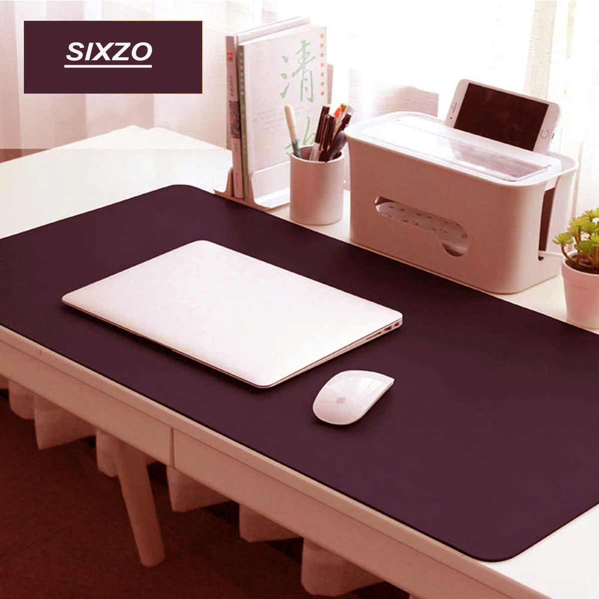 PU Leather Desk Mat Waterproof Office Table Pad for Laptop, Keyboard & Mouse