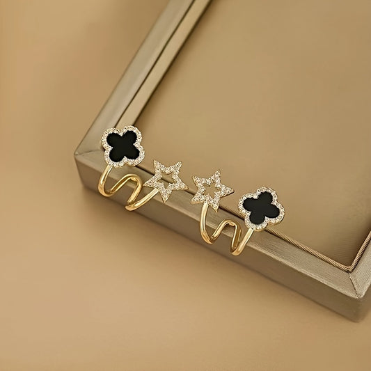 Flower Leaf Ear Cuff Clip-On Earrings for Girls & Women – Stylish Non-Piercing Jewellery
