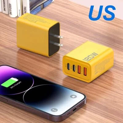 4-Ports 120W Fast Charger USB Type C Plug Wall Charger Power Adapter