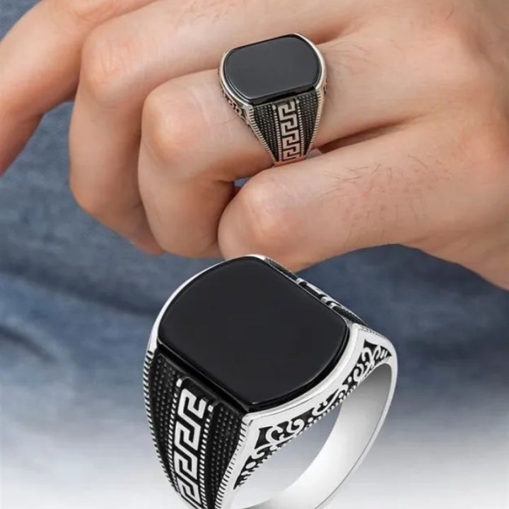 Turkish Style Italian Ring for Boys & Men – Silver Versace-Inspired Fashion Ring