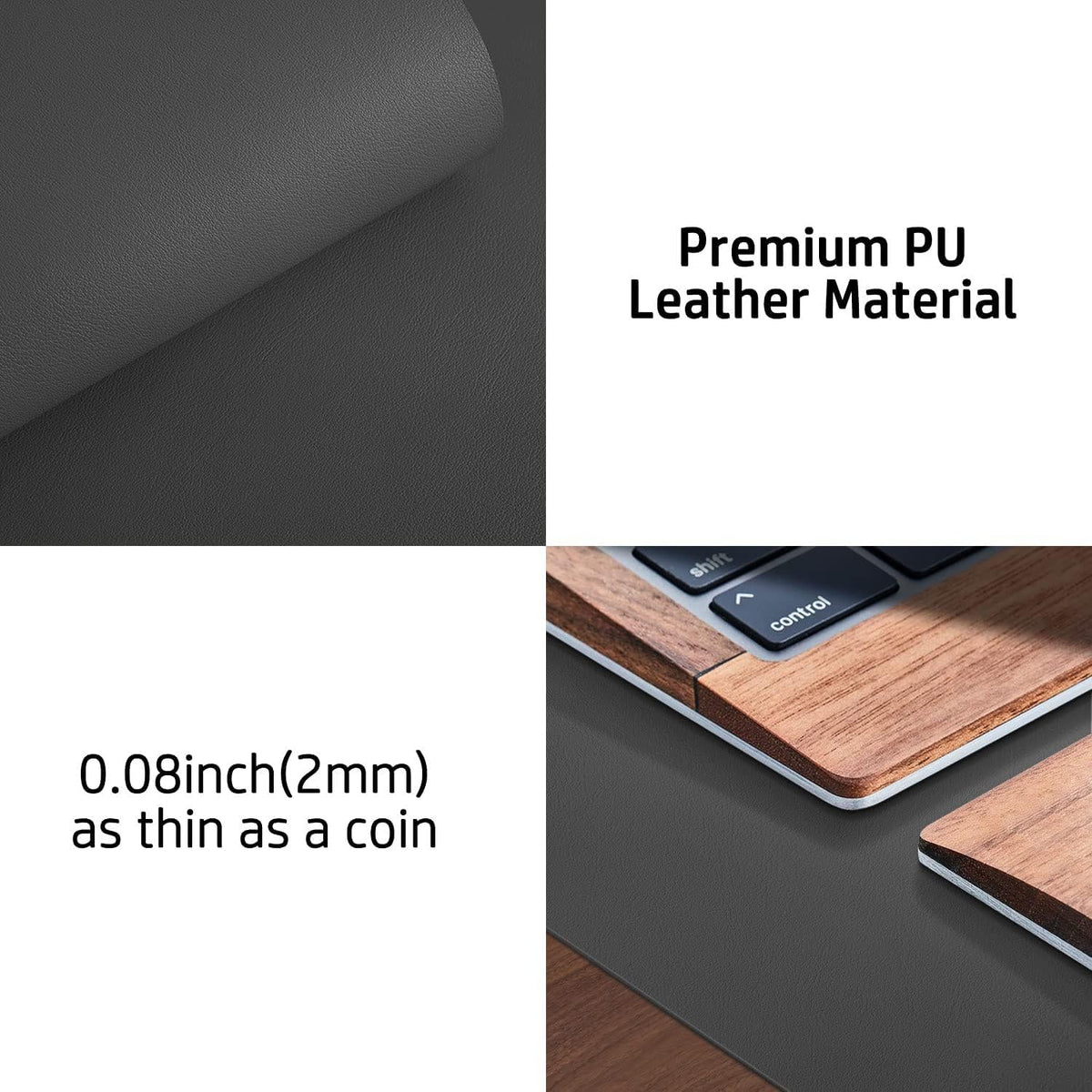 PU Leather Desk Mat Waterproof Office Table Pad for Laptop, Keyboard & Mouse