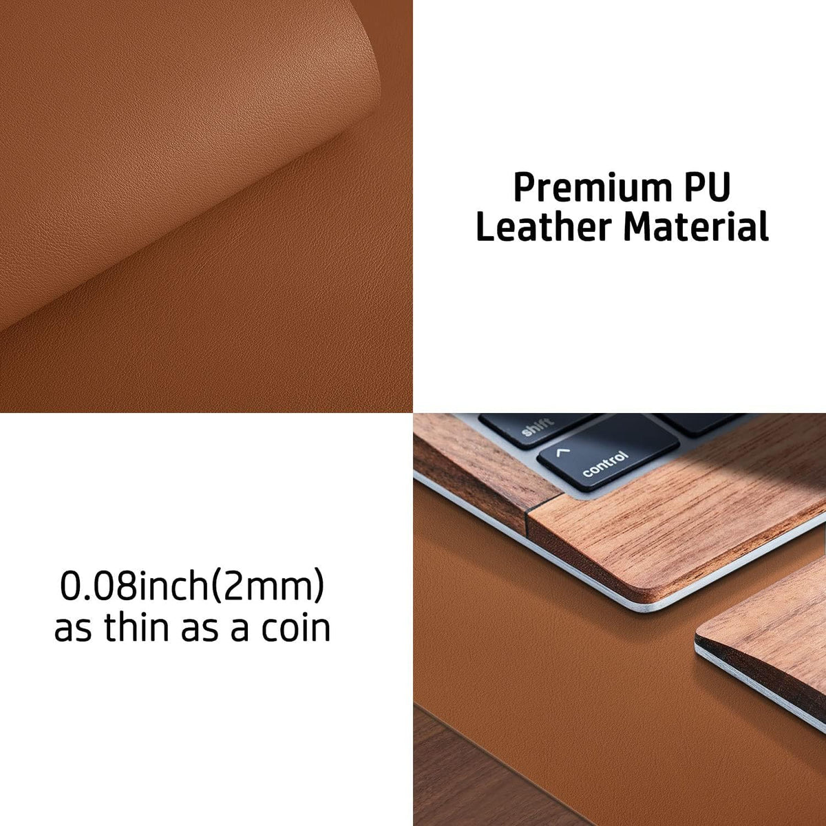 PU Leather Desk Mat Waterproof Office Table Pad for Laptop, Keyboard & Mouse