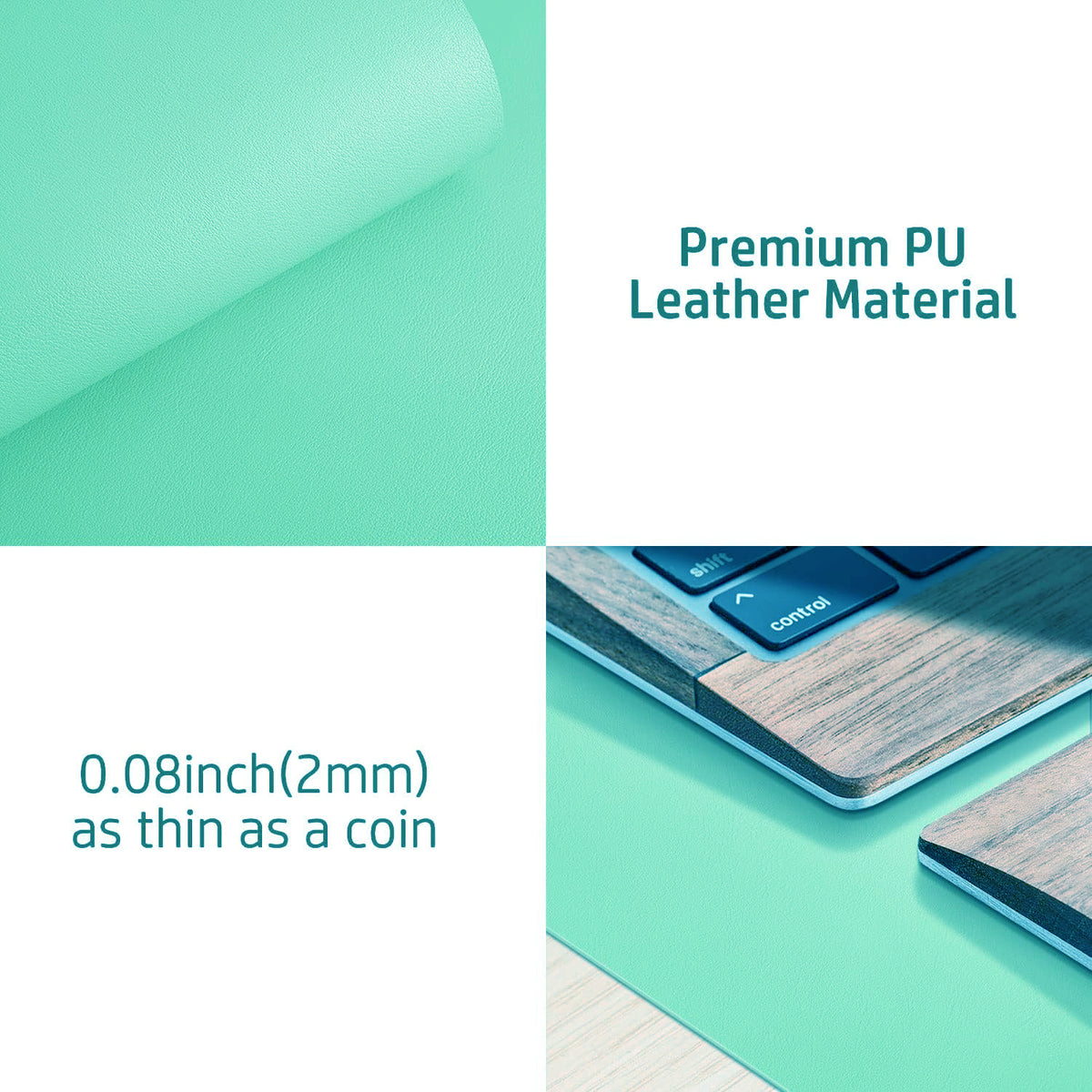 PU Leather Desk Mat Waterproof Office Table Pad for Laptop, Keyboard & Mouse