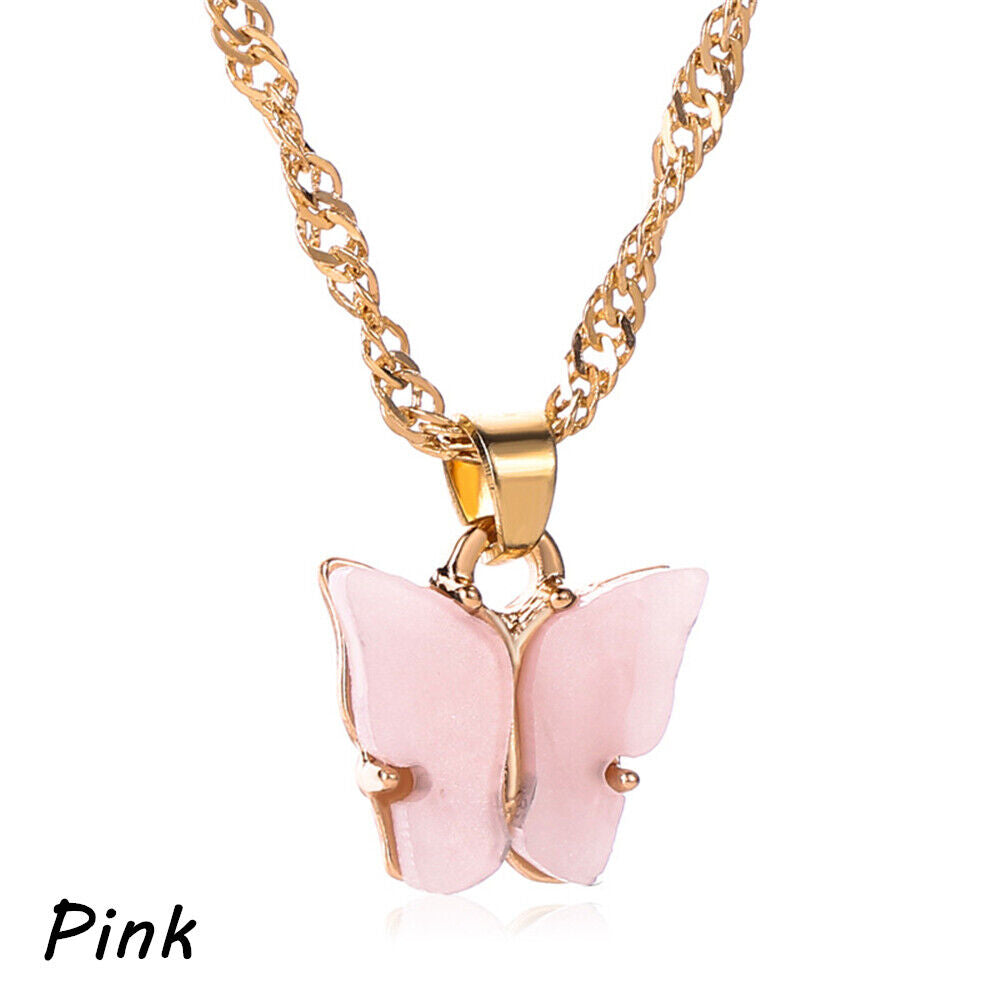 Butterfly Pendant Necklace for Girls & Women – Korean-Style Gold & Silver Long Chain Jewellery