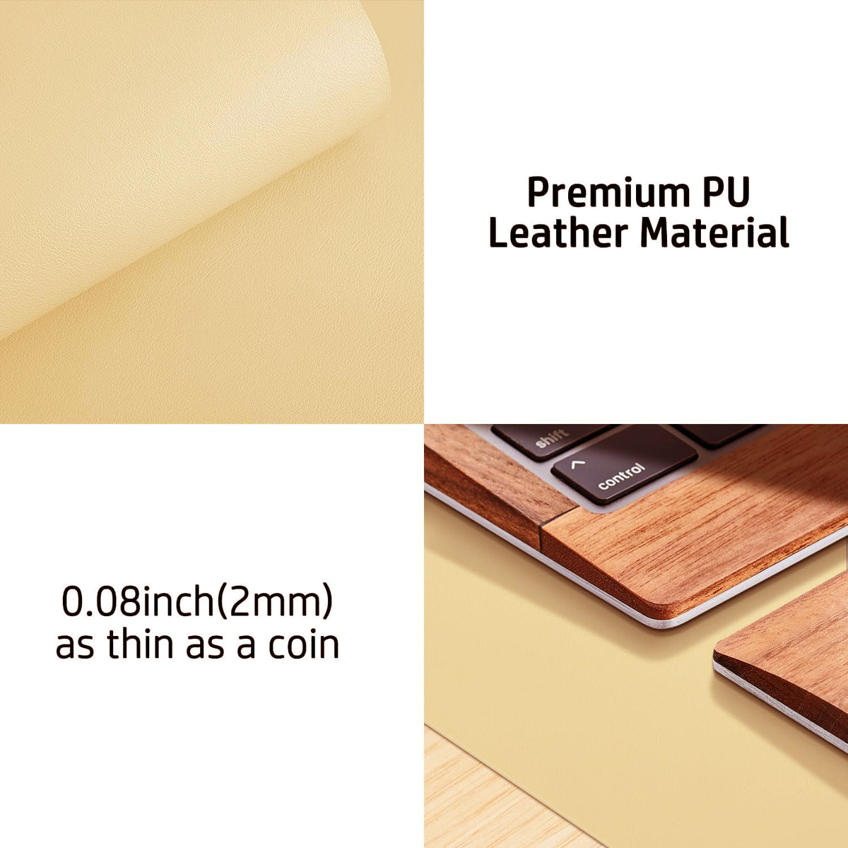 PU Leather Desk Mat Waterproof Office Table Pad for Laptop, Keyboard & Mouse