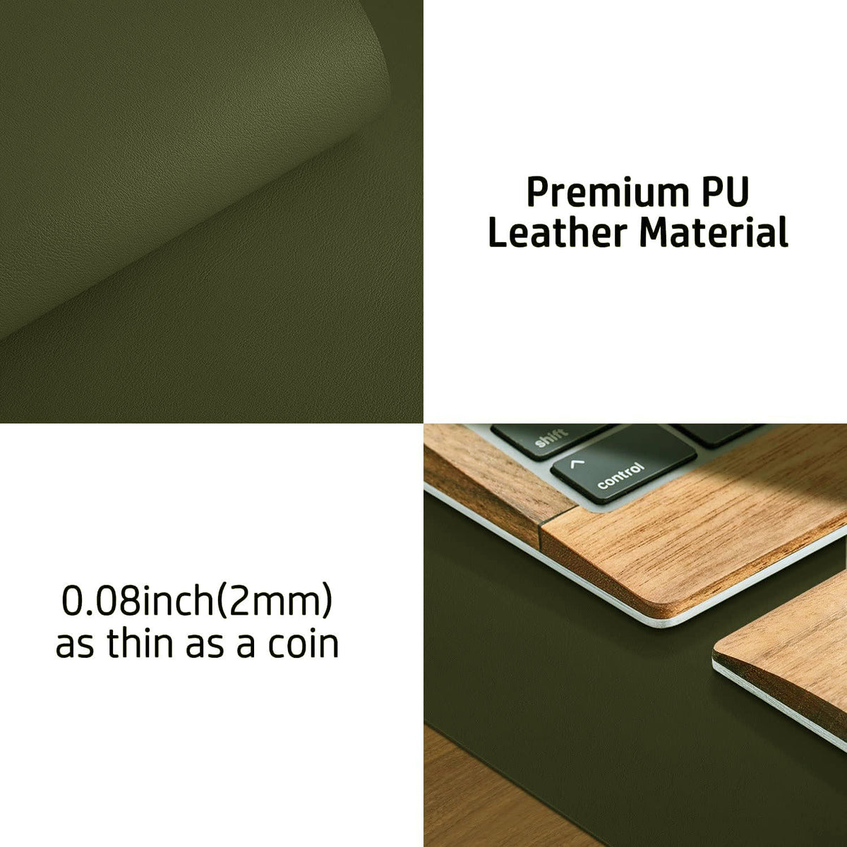 PU Leather Desk Mat Waterproof Office Table Pad for Laptop, Keyboard & Mouse