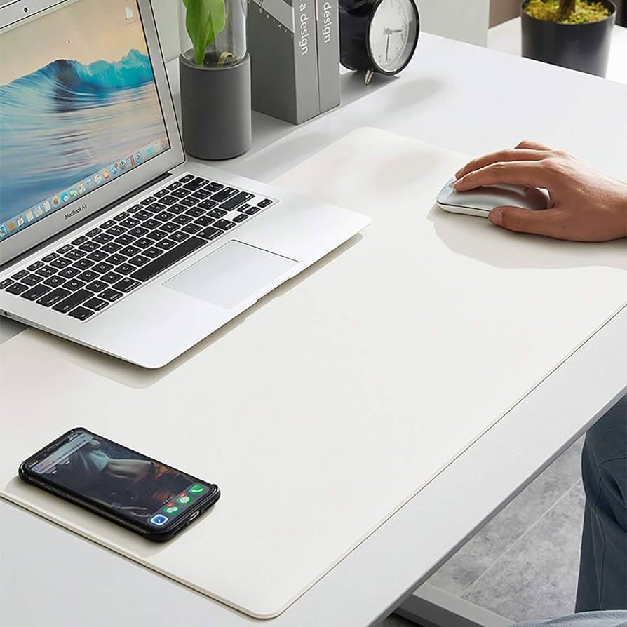 PU Leather Desk Mat Waterproof Office Table Pad for Laptop, Keyboard & Mouse