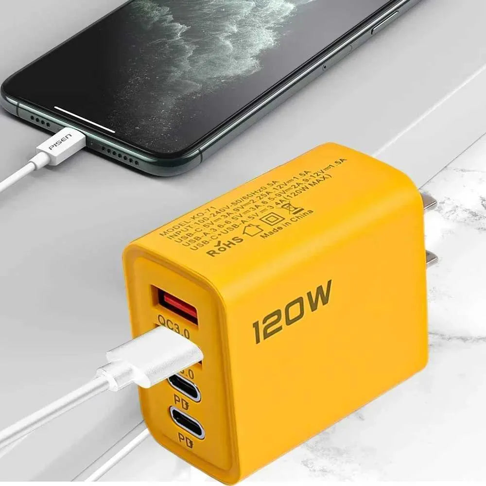 4-Ports 120W Fast Charger USB Type C Plug Wall Charger Power Adapter