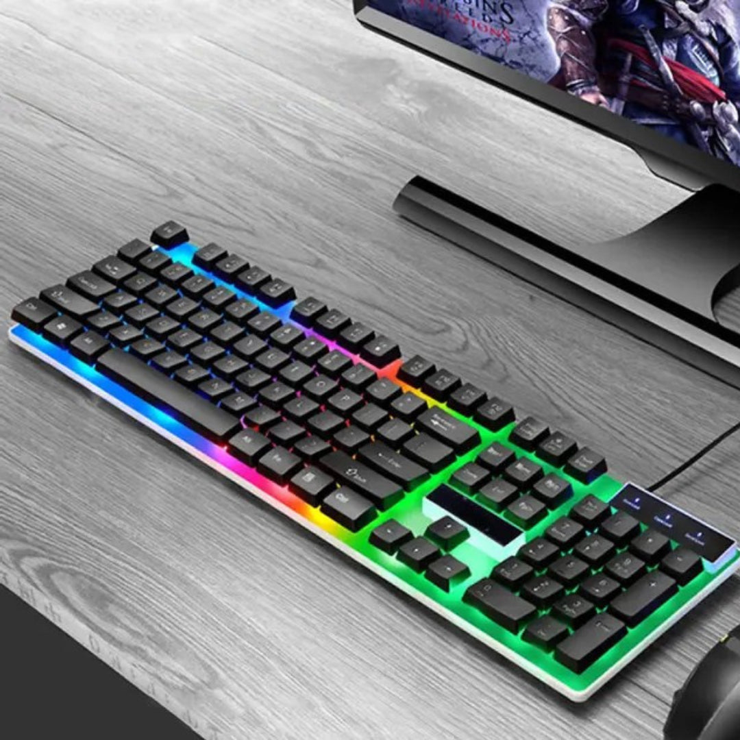 Panorama 3-in-1 RGB Gaming Combo | Backlit Keyboard, Gaming Mouse & Mouse Pad | 104-Key Wired Keyboard Set for PC & Laptop
