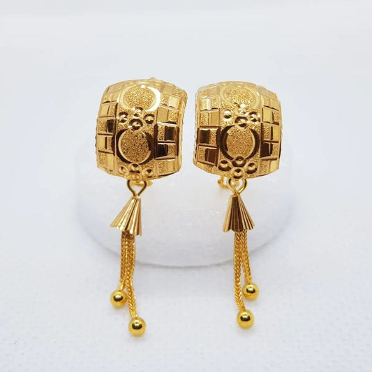 Gold-Plated Jhumka Drop Earrings for Women & Girls – Elegant Traditional Jewellery