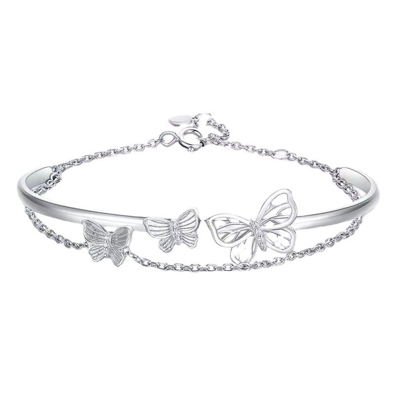 Double Heart Adjustable Bracelet for Girls & Women – Elegant Golden Color Fashion Jewelry