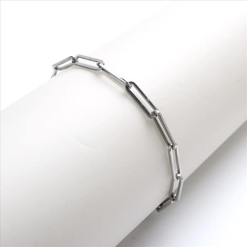 Stainless Steel Oval Chain Bracelet for Women – 4mm Gold & Silver Fashion Bracelet 19cm
