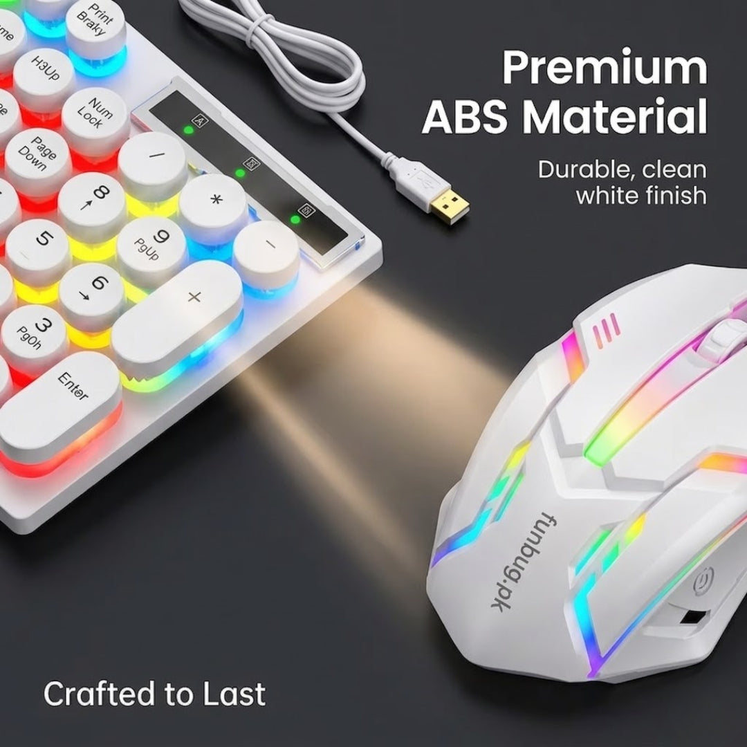 RGB Gaming Keyboard & Mouse Combo – 112-Key Wired Gaming Set with Mouse Pad