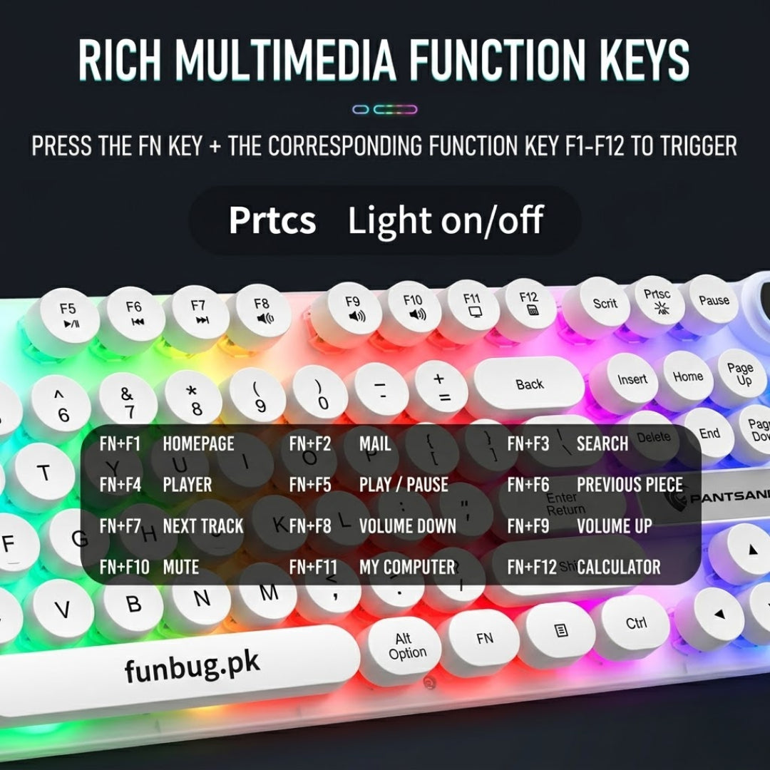 RGB Gaming Keyboard & Mouse Combo – 112-Key Wired Gaming Set with Mouse Pad
