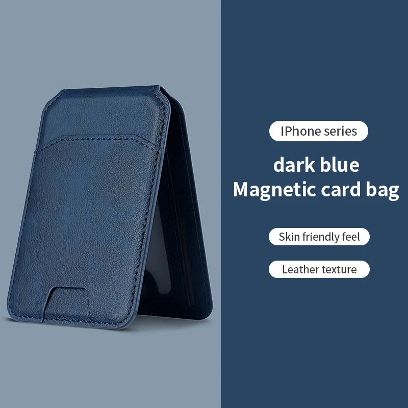 MagSafe Magnetic Card Holder Phone Case – PU Leather Wallet Cover with Stand & Credit Card Pocket