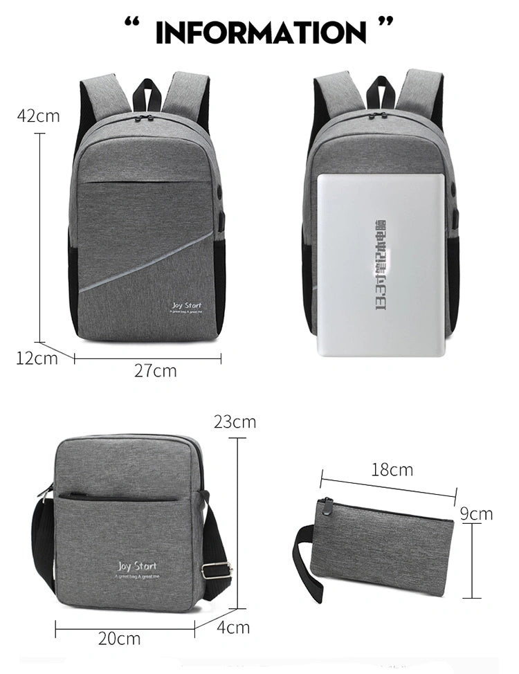 Waterproof Laptop Backpack with USB Charging Port – Stylish Travel & Office Bag