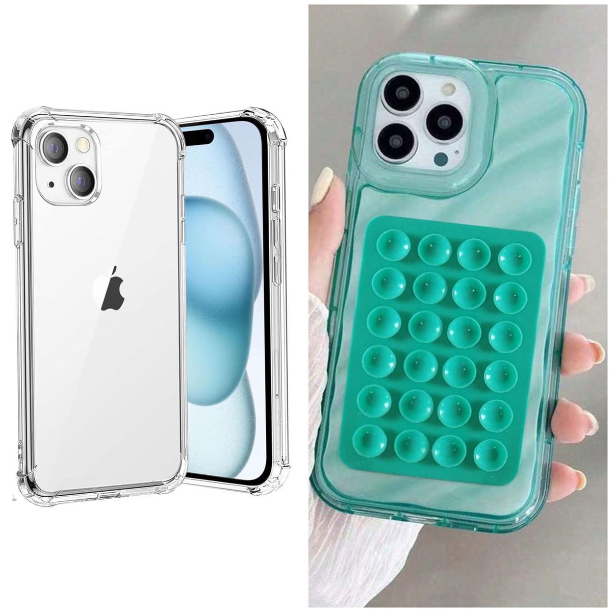 Premium Shockproof Jelly Case with Silicone Suction Pad & Phone Holder for iPhone 16 Pro Max, 16 Pro, 16, 15 Pro Max, 15 Pro, 15, 14 Pro Max, 14 Pro, 14, 13 Pro Max, 13 Pro, 13, 12 Pro Max, 12 Pro, 12, 11 Pro Max, 11 Pro, 11, XS Max, X/XS