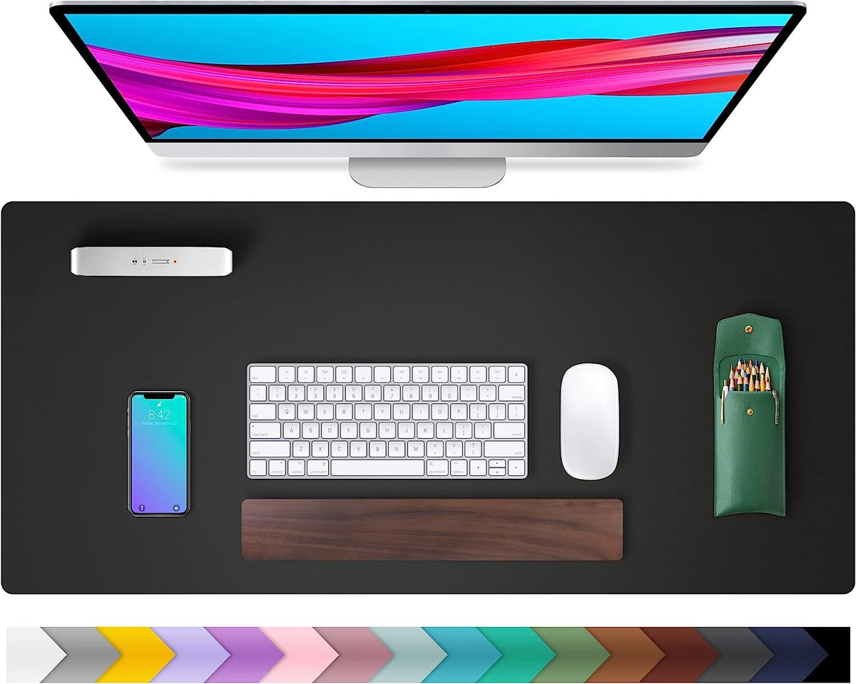 PU Leather Desk Mat Waterproof Office Table Pad for Laptop, Keyboard & Mouse