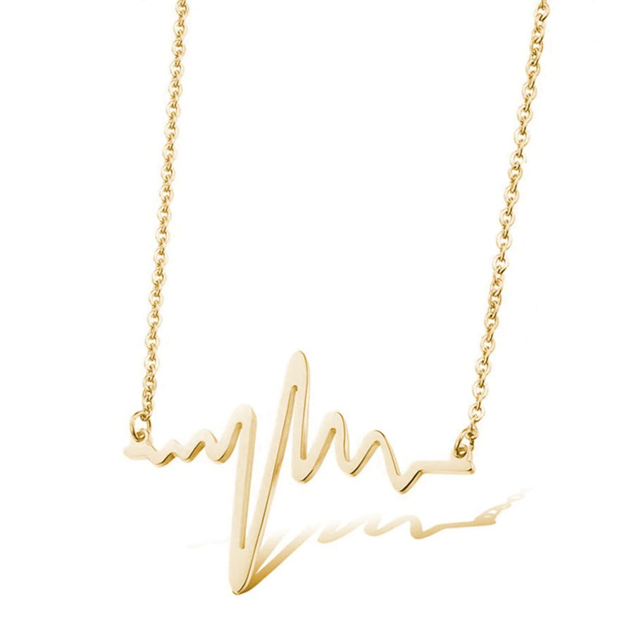 ECG Heartbeat Necklace for Women – Titanium Steel Pulse Pendant Clavicle Chain | Gearzone Fashion Jewellery