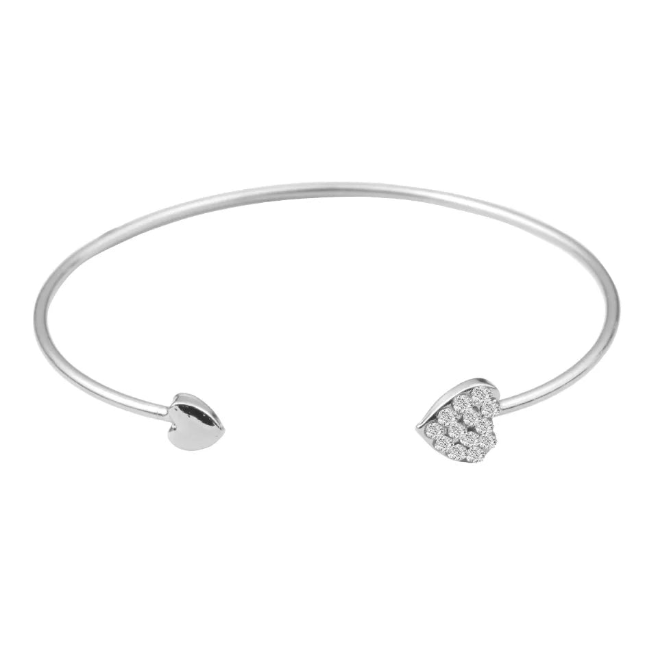 Double Heart Adjustable Bracelet for Girls & Women – Elegant Golden Color Fashion Jewelry