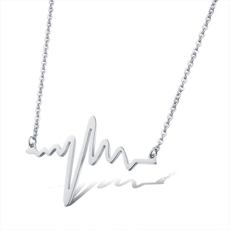 ECG Heartbeat Necklace for Women – Titanium Steel Pulse Pendant Clavicle Chain | Gearzone Fashion Jewellery
