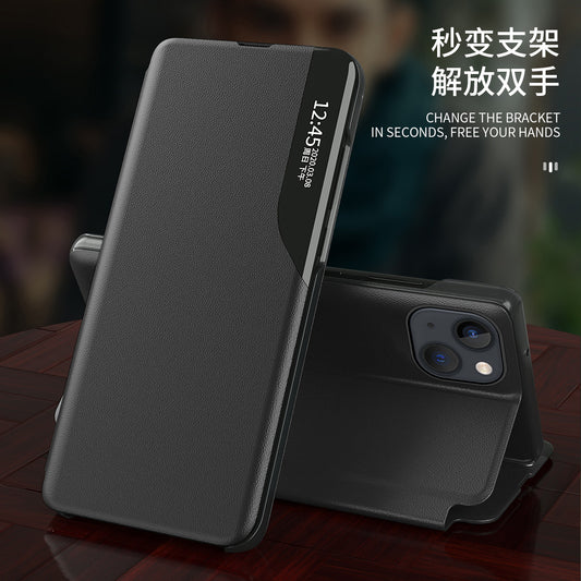 iPhone 17 Flip Case with Side Window Stand
